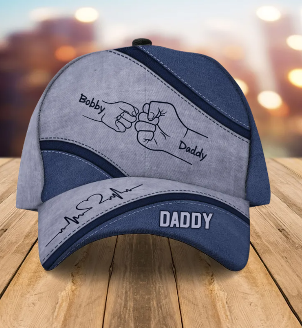 Daddy's Team Fist Bump Personalized Classic Cap