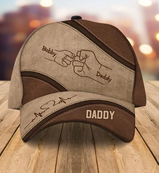 Daddy's Team Fist Bump Personalized Classic Cap