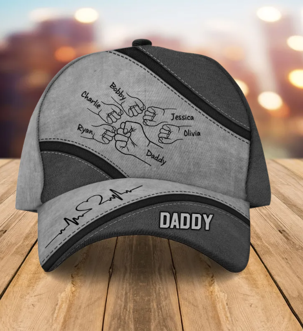 Daddy's Team Fist Bump Personalized Classic Cap