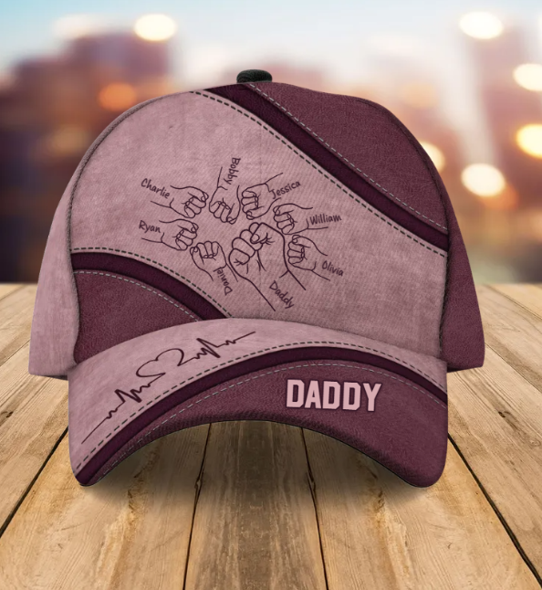 Daddy's Team Fist Bump Personalized Classic Cap