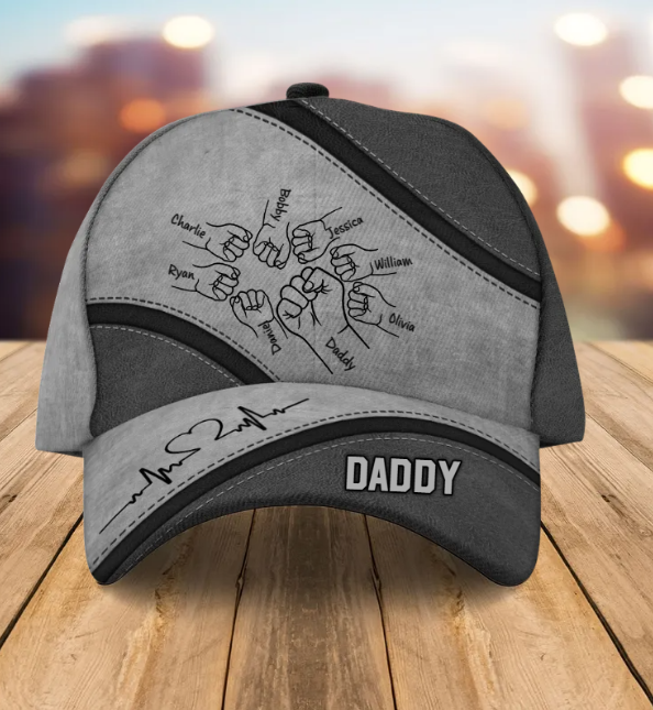 Daddy's Team Fist Bump Personalized Classic Cap