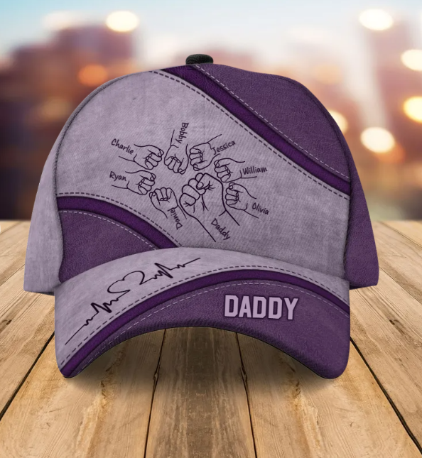 Daddy's Team Fist Bump Personalized Classic Cap