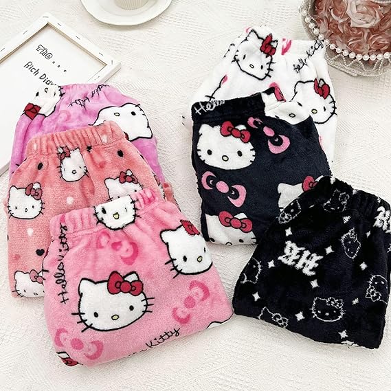 Hello Kitty Kawaii Casual plush comfort pajamas sleeping shorts