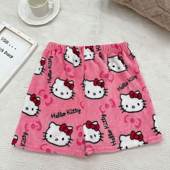 Hello Kitty Kawaii Casual plush comfort pajamas sleeping shorts