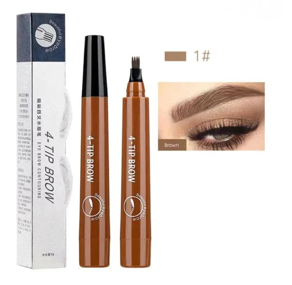 4 point eyebrow pencil waterproof to create natural eyebrows,24 hours to maintain makeup.