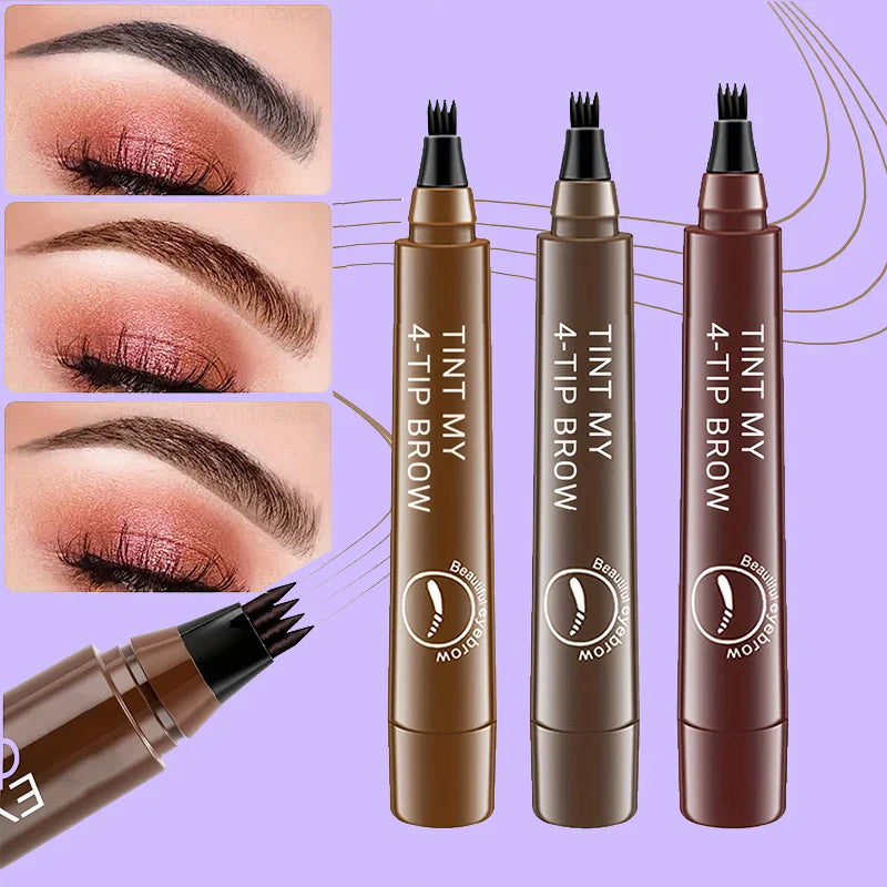 4 point eyebrow pencil waterproof to create natural eyebrows,24 hours to maintain makeup.